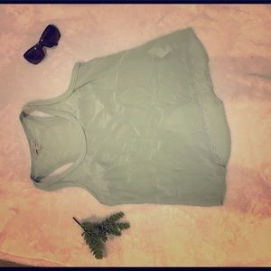 Sea foam green tank lace